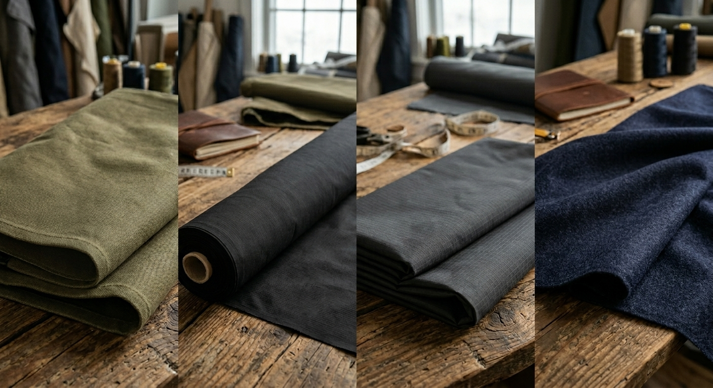 Custom jacket shell materials, 100% heavy duck canvas, ripstop nylon taslan fabric micro shot