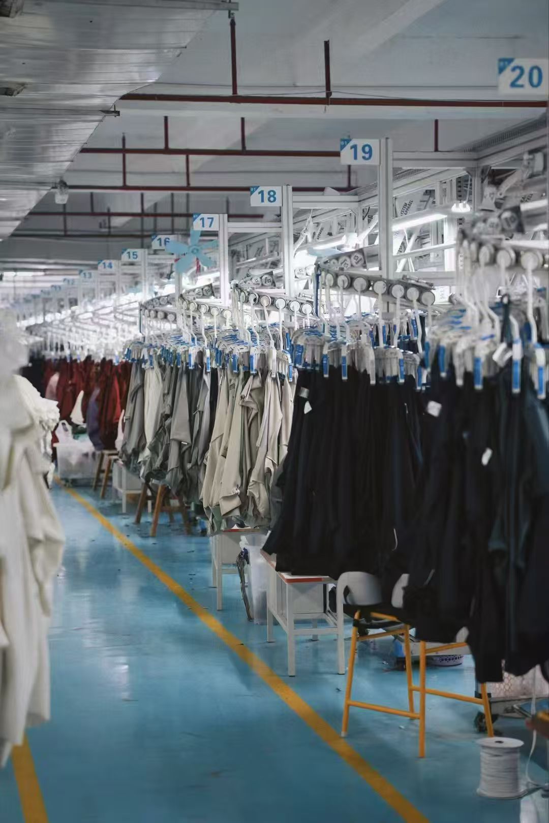 GOWDL technical outerwear manufacturing floor, precision seam sealing and advanced sewing lines for jackets