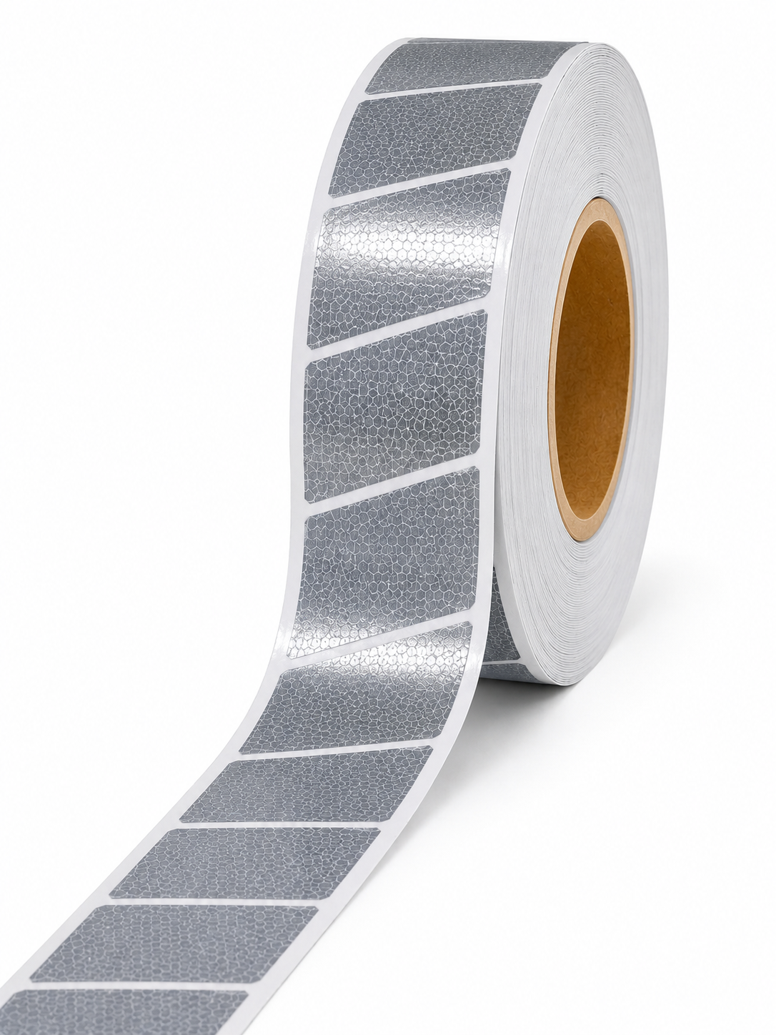 Close-up of segmented reflective tape