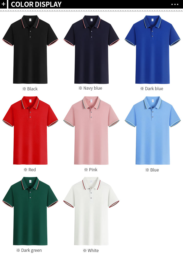 8 ready stock colors cotton spandex tipped polo shirts