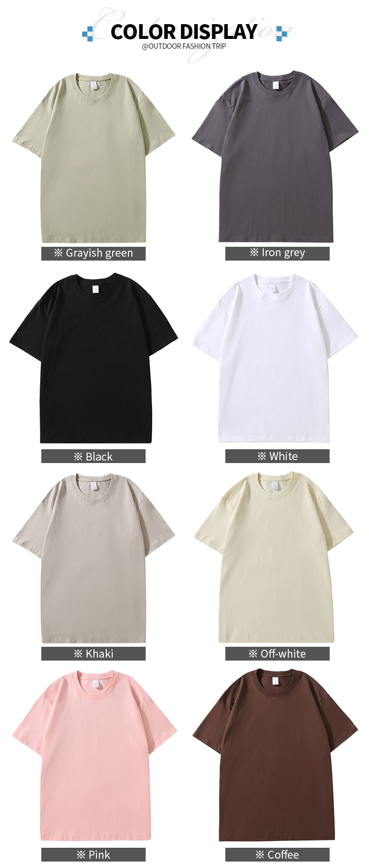 8 ready stock colors wholesale 230gsm combed cotton T shirts