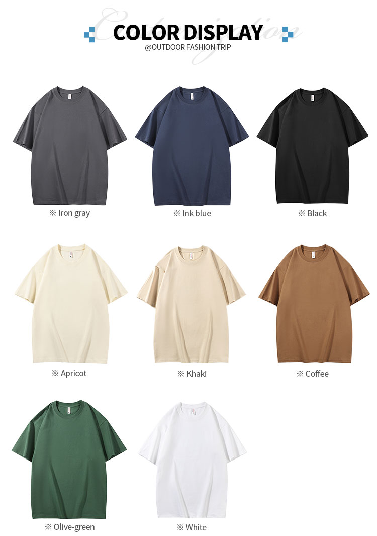 8 colors wholesale unisex 230gsm cotton T shirts