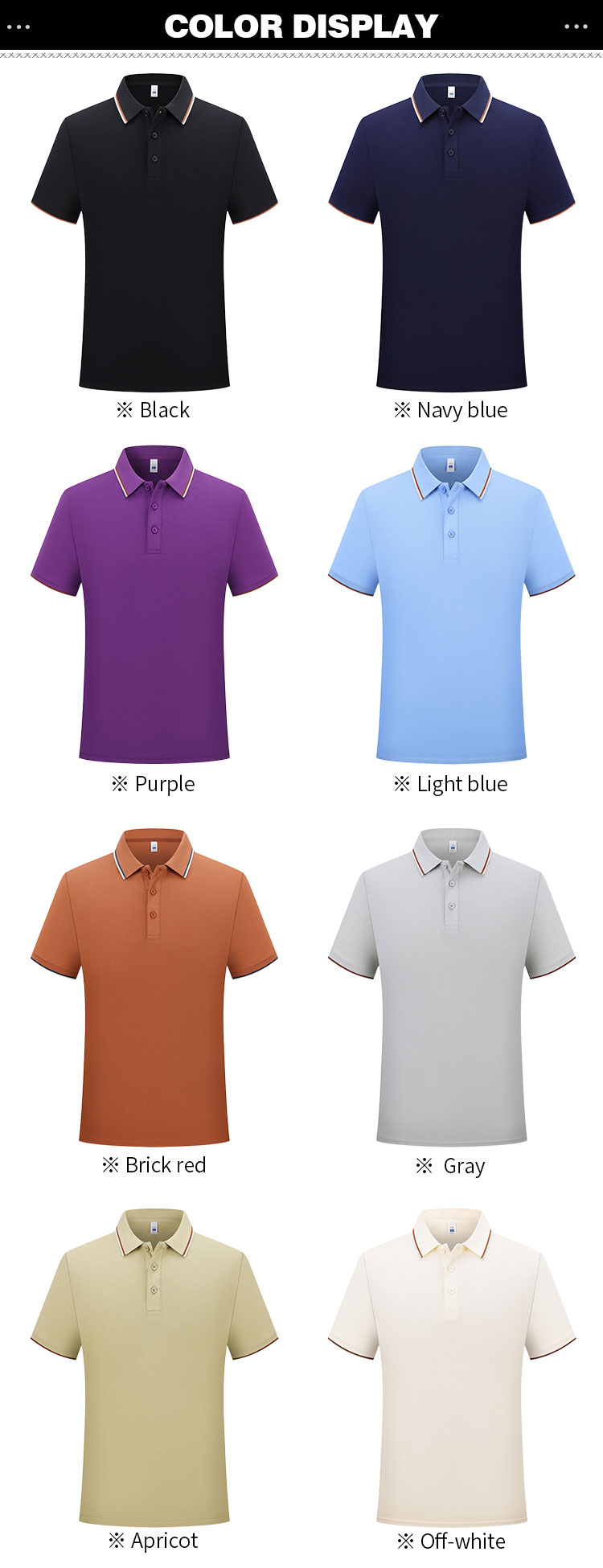 MW-9933 wholesale 100% cotton polo shirt available in 8 colors
