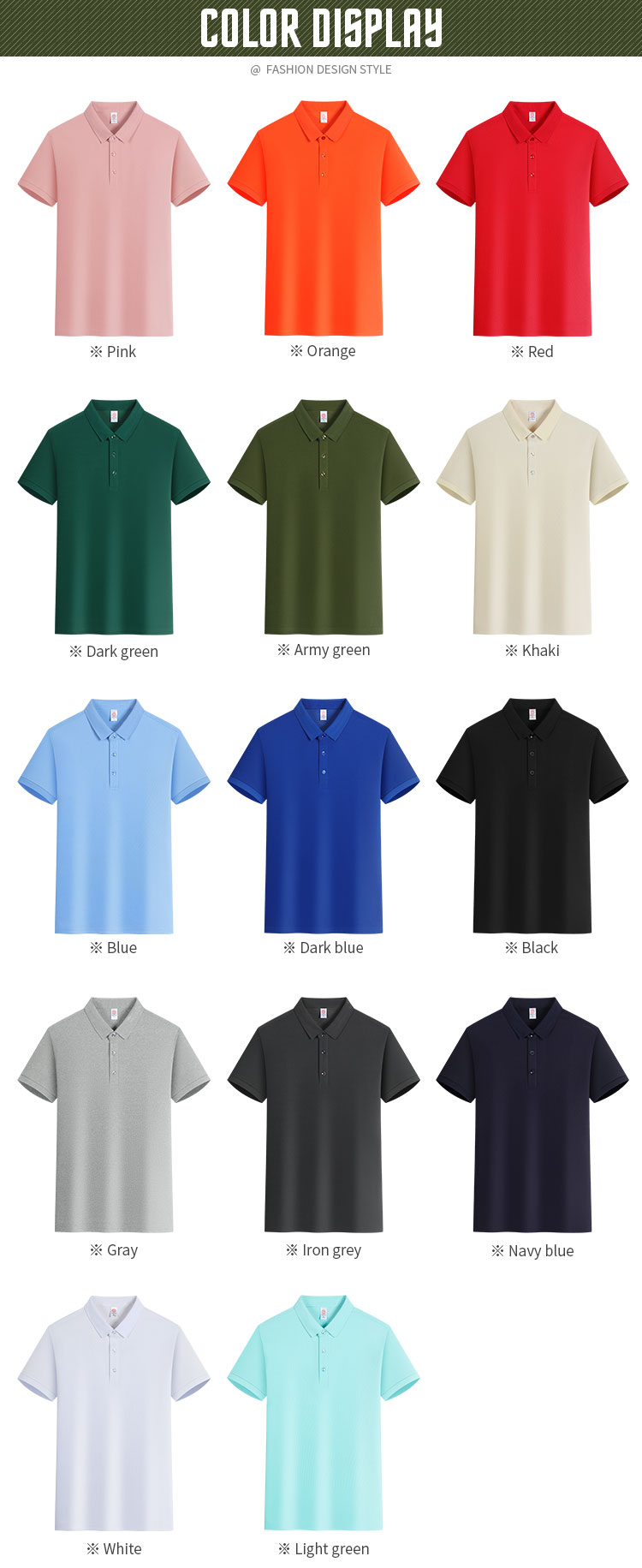 14 ready stock colors wholesale cooling cotton polo shirts