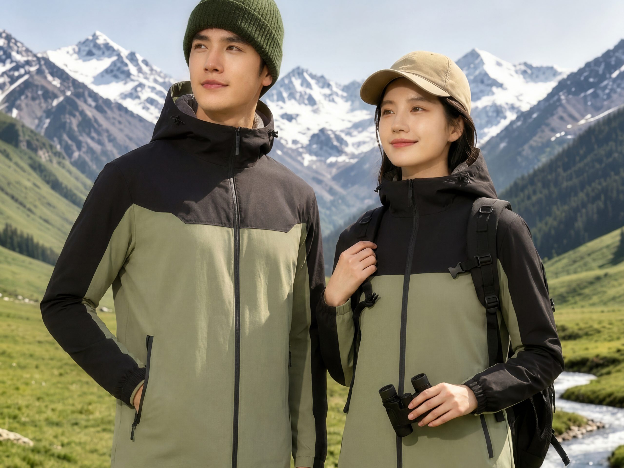 Navy Waterproof Windbreaker