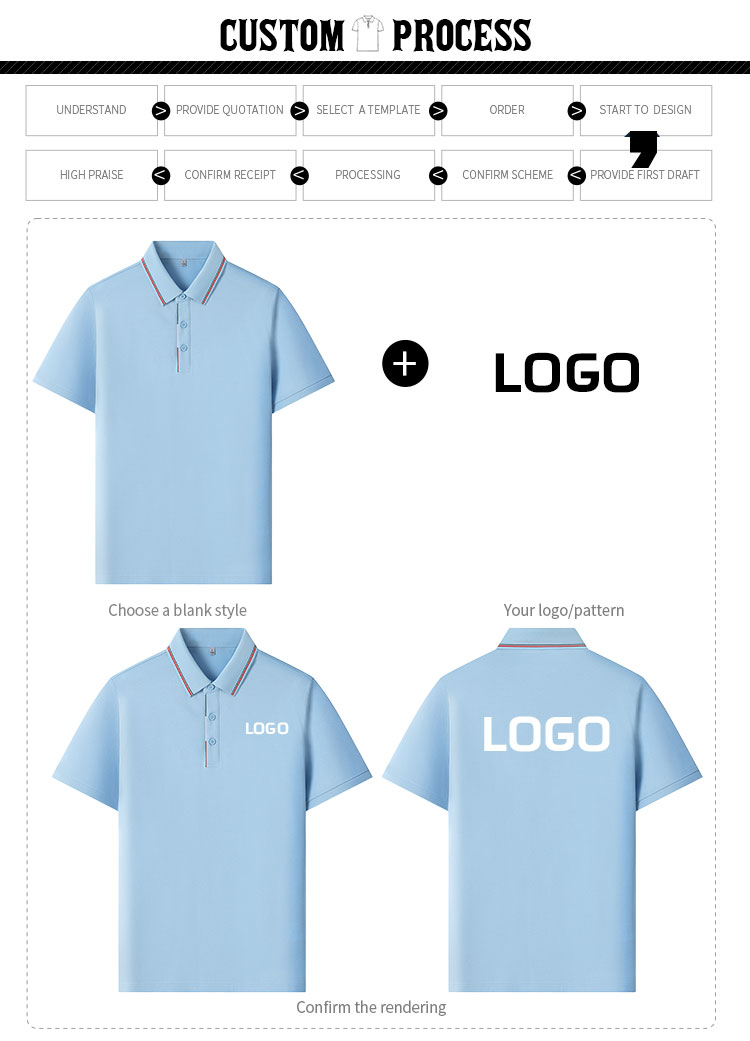 Custom logo options for sales team polo shirts