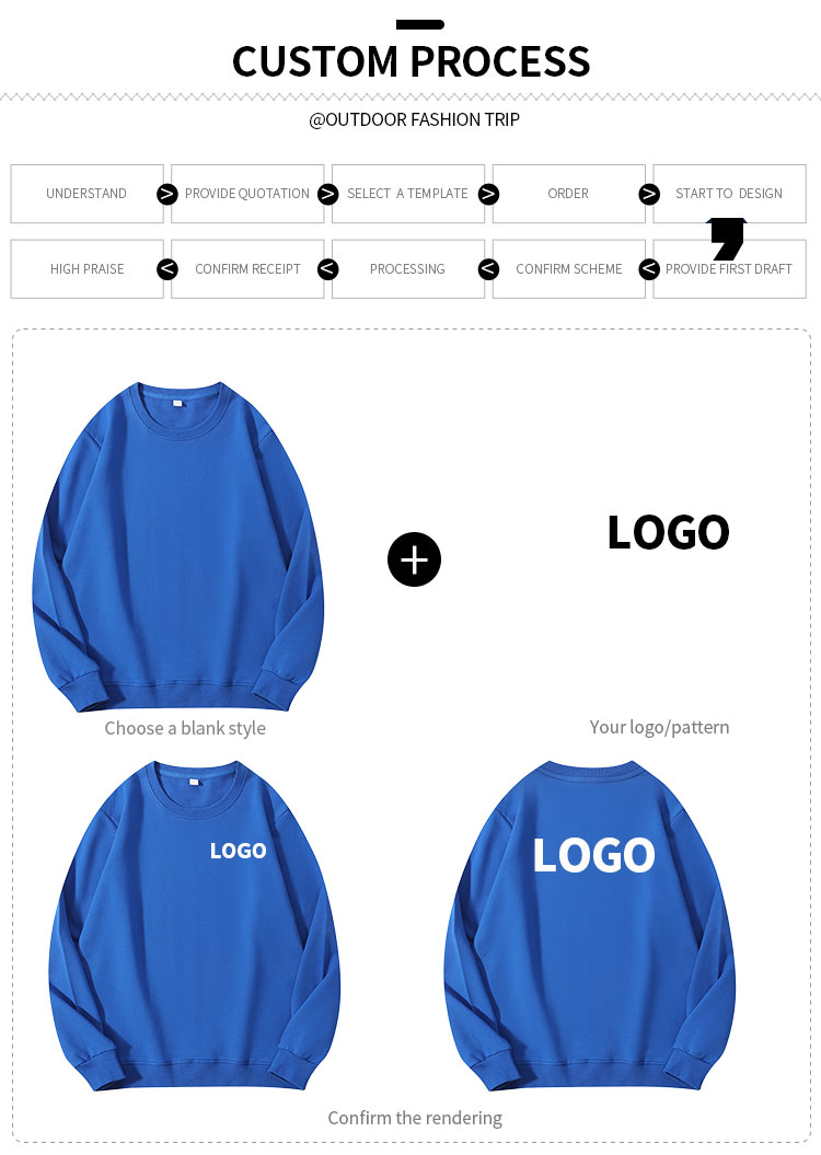 Custom logo embroidery and heat transfer on wholesale hoodies