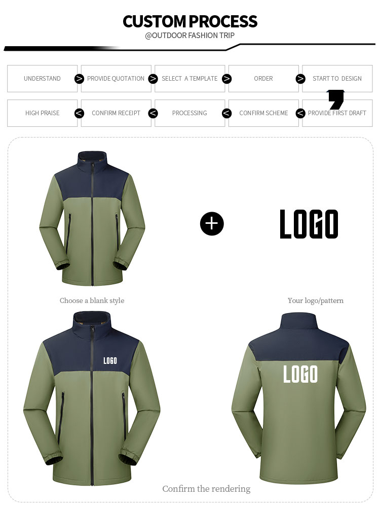 Custom logo embroidery and heat transfer options for SLL-762 jackets