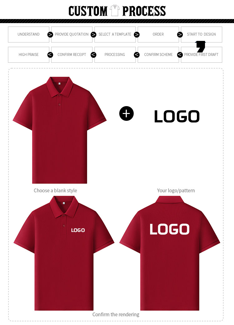 Custom logo options for cotton polo shirts