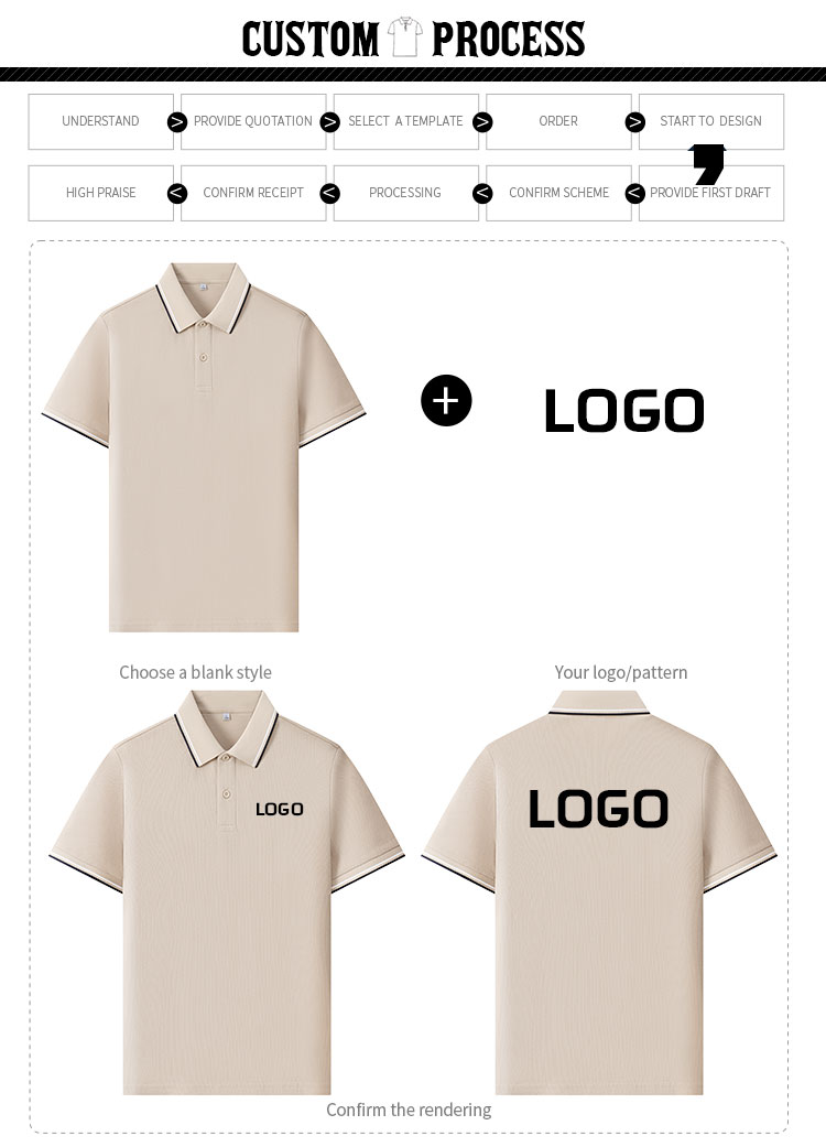 Custom logo options for hotel staff cotton polo shirts