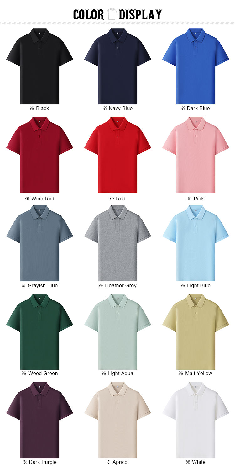 15 colors 220G cotton polo shirts
