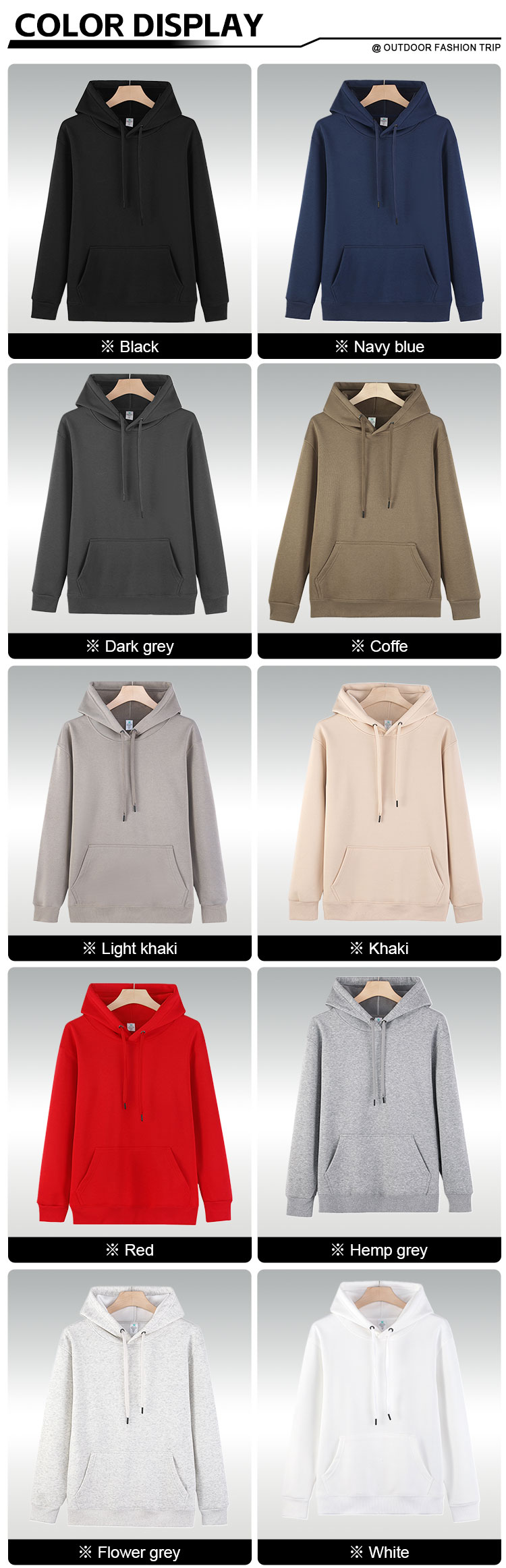 MR-08 cotton polyester sweatshirt available color options