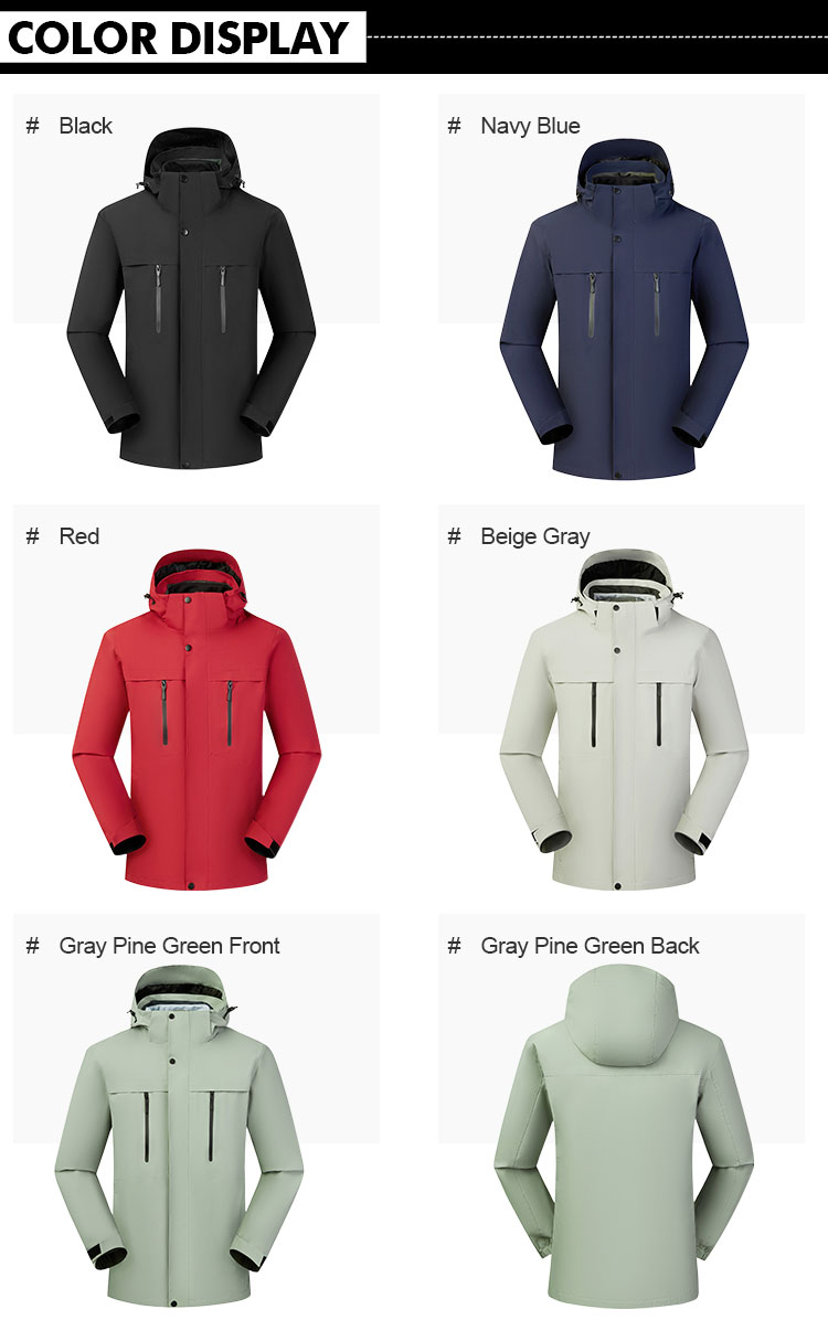 Available colors of SLL-768 polyester outdoor jackets
